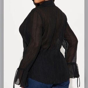 Elegant Black Sheer Women's Top